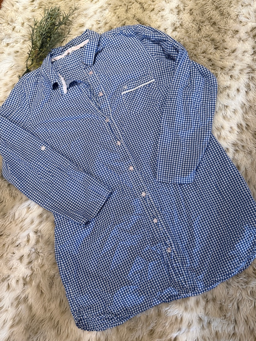 Blue Gingham Victoria’s Secret night shirt